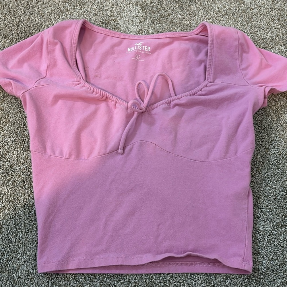 Hollister Pink Bow Tiny Tee